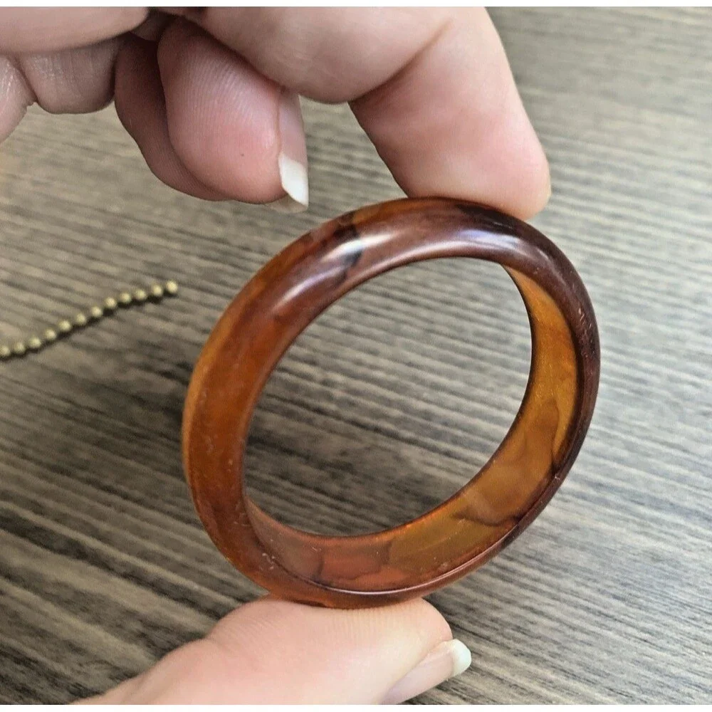 Set of 5 Vintage Translucent Napkin Rings Acrylic Lucite Amber Red Green MCM